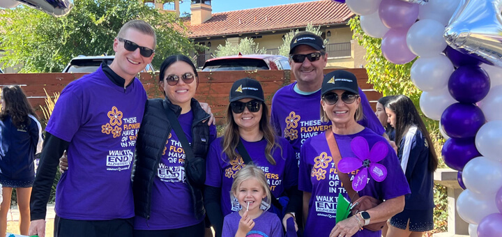 Greg and Patti Long with their family at the Napa Valley Walk to End Alzheimer's