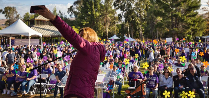 Carolyn, emcees the Walk to End Alzheimer's