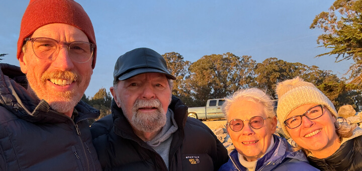 Nate with his wife and father in law who has dementia