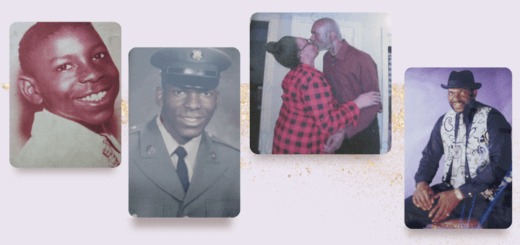 Multiple photos showing the life of curtis who died with Alzheimer's