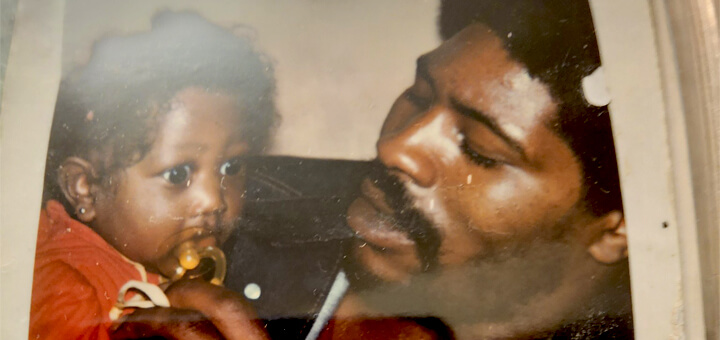 Anjanette as a baby with her father who had dementia